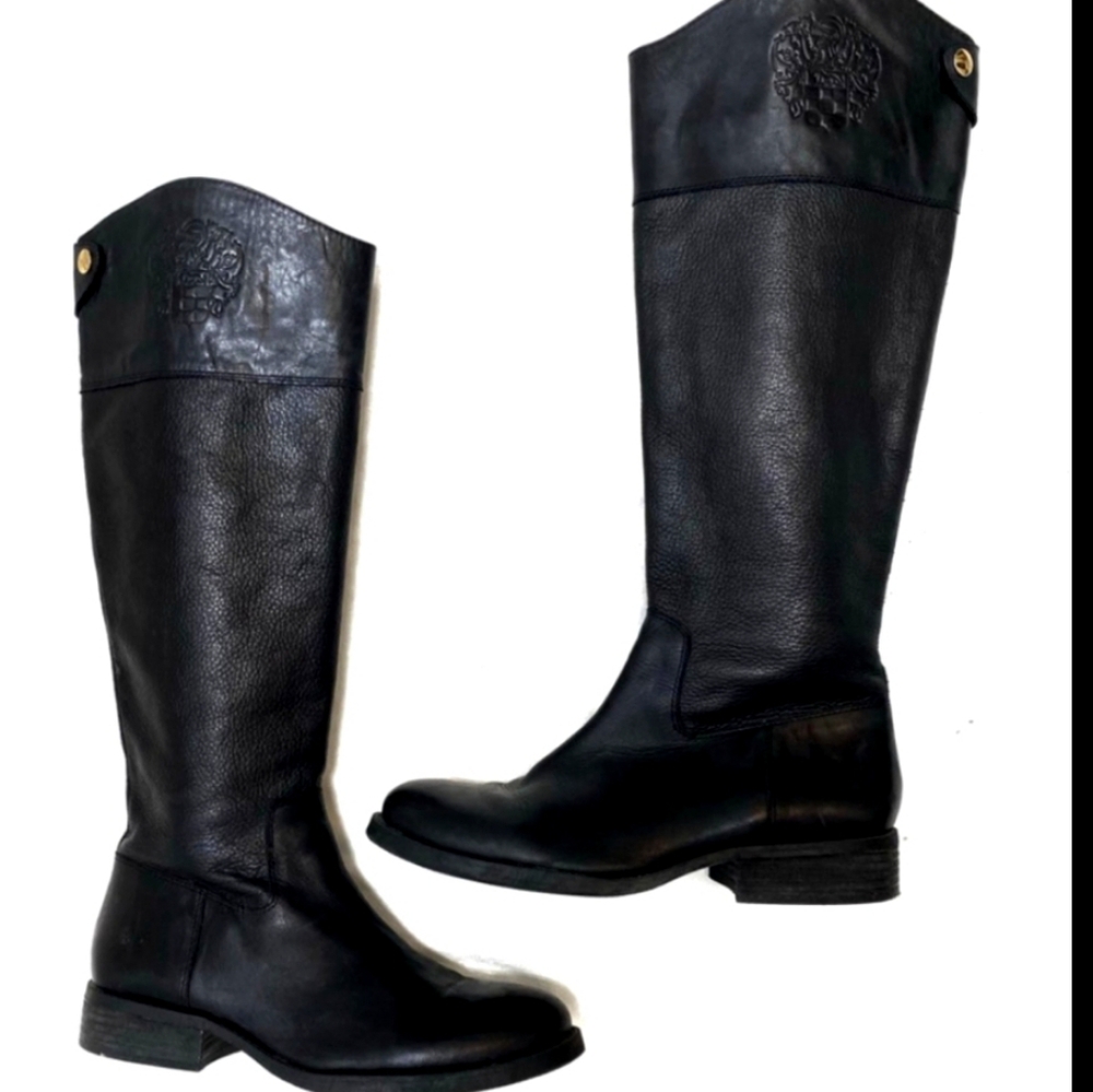 Vince Camuto | Black Leather Riding Boots